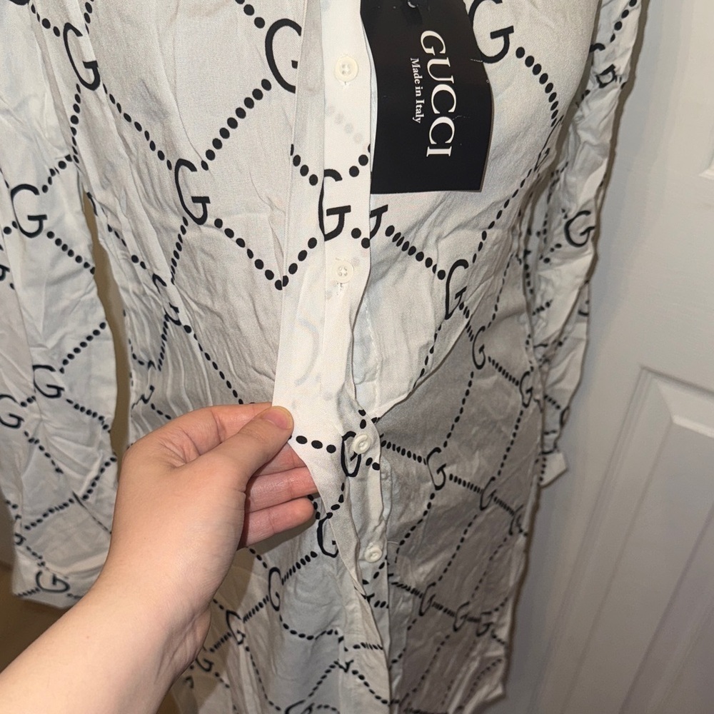 Long Sleeve blouse with Black Logo Design - Picture 11 of 16